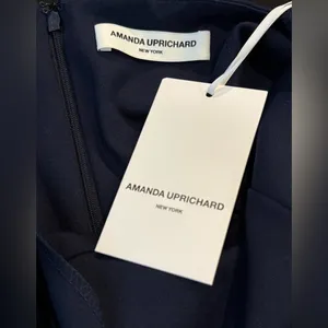 NWT Amanda‎ Uprichard Cia Mini Dress Fluttery Ruffle Navy Blue Size Large NWT thumbnail 6