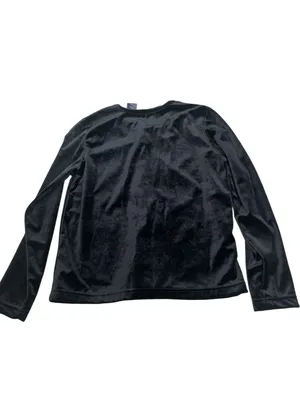 Vtg 90s Route 66 Black Velvet Button Up Cardigan thumbnail 2