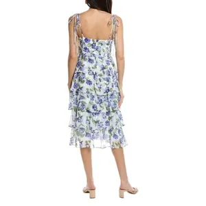 Amanda Uprichard Adelina Margate Floral Tiered Midi Dress Size S thumbnail 2