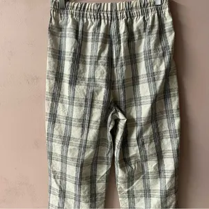 Cream Plaid Cuffed Hem Pants 26" Waist EUC thumbnail 13