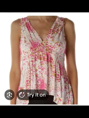 O Maeve Pink Floral Ruffle-Trim Camisole Small thumbnail 3