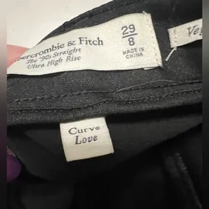 Abercrombie & Fitch Curve Love 90s Faux Leather High Rise Straight Pants 29 thumbnail 8