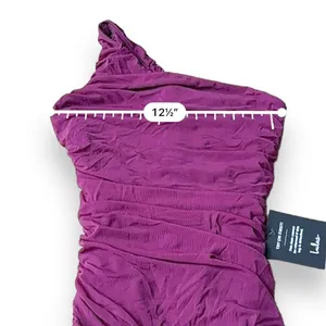Lulus Already RSVP'd Plum Purple Ruched‎ One-Shoulder Bodycon Dress Sz S NEW thumbnail 10