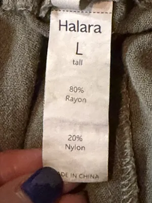 Halara Women's Green Wide Leg Pull-On Pants Tall Large Career Office Comfort thumbnail 4
