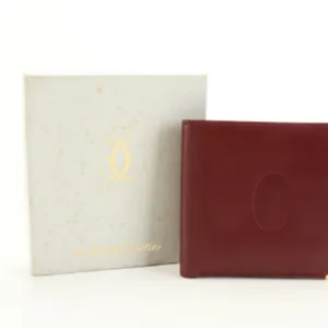 Cartier Les Must de Cartier Bifold Wallet in Burgundy Leather thumbnail 7