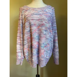 Torrid pink Multicolored Marled Knit‎ Sweater Top 2XL boho whimsigoth Y2K fairy thumbnail 3