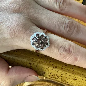 Color Changing Garnet Moissanite Sterling Silver Ring Size 9 Brown thumbnail 5
