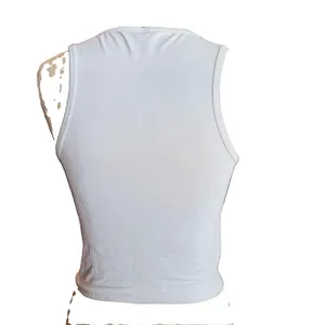 Under Armour Women’s White Cropped Athletic Tank Top Stretch Round Neck Size S thumbnail 3