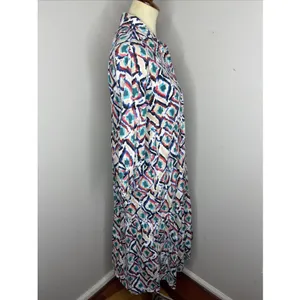 Anthropologie Maeve The Bettina Tiered Midi Maxi Shirt Dress Ikat Boho XS thumbnail 5