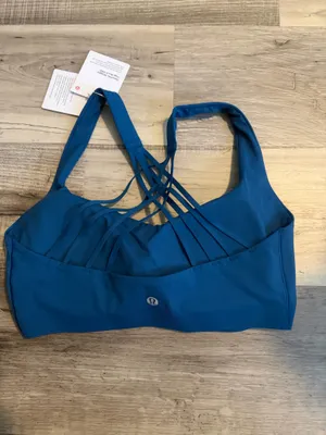 Lululemon FlexyFlex Strappy Yoga Bra D-DDD Jet Set Blue Size S/M NWT thumbnail 4