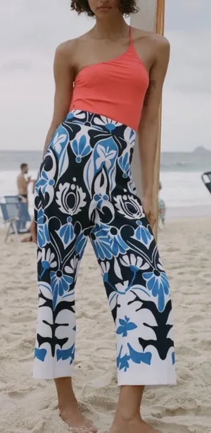 ZARA Floral Printed Pants Women’s Size L thumbnail 1