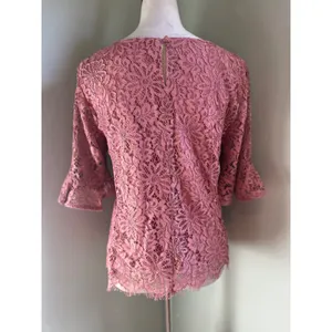 Nanette Lepore Pink Lace‎ Bell Sleeve Top S romantic cottage whimsi fairy boho thumbnail 3