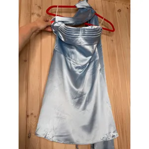 NWT Lulus Avril Light Blue Satin Sash Scarf Mini Dress Party Cocktails Wedding S thumbnail 2