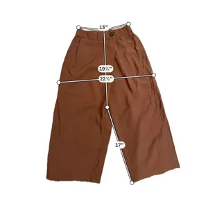 Zara brown cross front wide leg culotte pant size M thumbnail 3