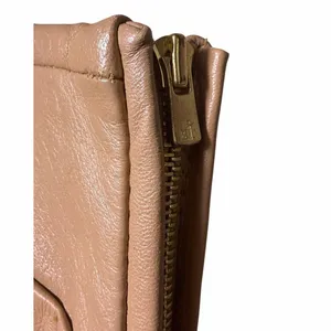 Sandro Tan Lamb Leather Skirt thumbnail 3