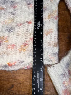 Free People Ivory Combo Sunset Cloud Cropped Sweater Boho‎ Fairycore XL thumbnail 9