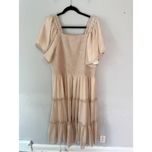 Ivy City Co. Ellie Dress Champagne Peach Gold Pink Chiffon NEW NWT 1X thumbnail 2