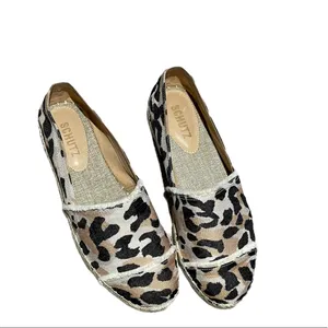 NEW Schutz Ohanna Printed Canvas Leopard Espadrilles Flat Slip On thumbnail 8