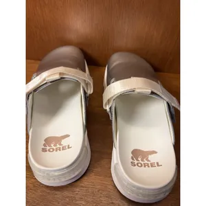 Sorel Viibe Metallic Silver Sea Salt Platform Clogs sz 11 Futuristic Chunky thumbnail 9