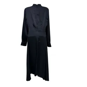 Alexia Admor Black Satin Mock Neck Drape Midi Dress Sz 4 D3401 thumbnail 3