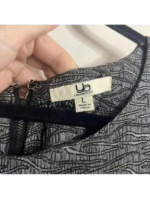 Ya Los Angeles Grey Patterned Metallic Thread Sleeveless Fit and Flare Dress thumbnail 8