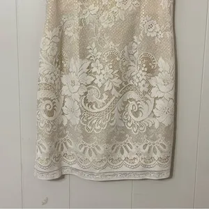 Vintage 90s Scott McClintock Petites Lace Gold Iridescent Bridal Dress 8 Wedding thumbnail 4