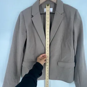 Samantha Brown Blazer‎ Jacket Womens Medium Brown Notch Lapel Single Breasted thumbnail 3