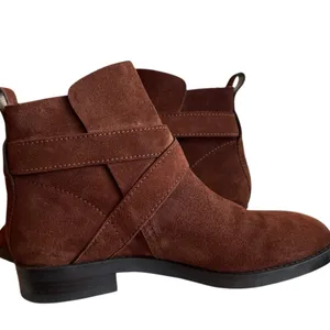 See by Chloé Lyna Suede Ankle Boots Brown Gold Buckle Women’s Size 40.5(US 10.5) thumbnail 6