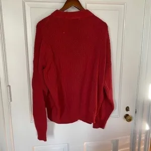 Vintage Oversized Textured Pattern‎ Grandpa Sweater Red Size XL thumbnail 5