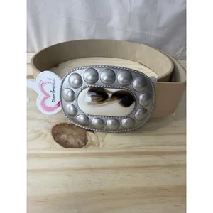 NWT True Love Western Tan Belt Silver Buckle Boho Cowboy Women’s Size S thumbnail 3