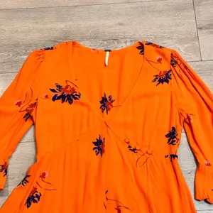 Free People‎ Dress Xsmall XS Time On My Side Floral Wrap Mini Floral Orange thumbnail 4