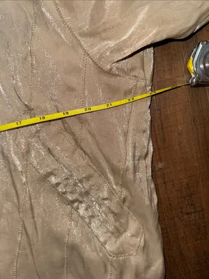 Vintage 80s 90s East West Shiny Metallic Taupe Bomber Jacket S thumbnail 12
