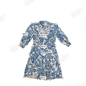 Cabi Athena Dress Blue Floral Coastal‎ Grandmillennial Topper Shirtdress XS thumbnail 5