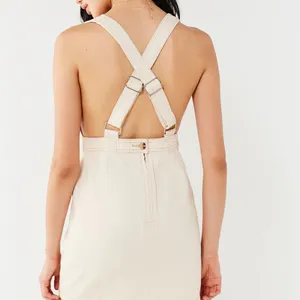 BDG white denim mini dress with pockets thumbnail 3