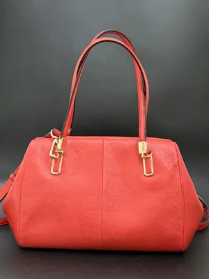 COACH 25169 Madison Madeline Orange Pebbled Leather East/West Satchel Crossbody thumbnail 2