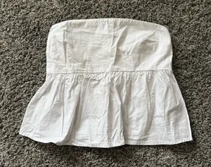 a new day White Strapless Peplum tube top thumbnail 1