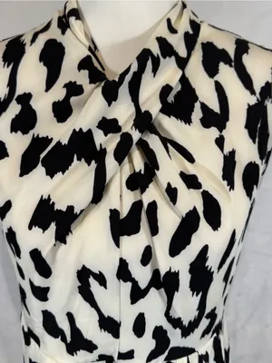 SheIn Animal print cross neck faux wrap midi dress size medium thumbnail 5