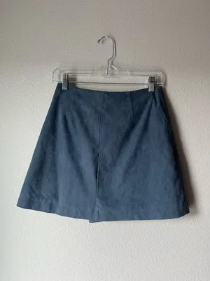 Abercrombie & Fitch Slate Blue Wrap Skirt with Grommet Detail thumbnail 4