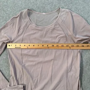 Lululemon Sculpt Long Sleeve T-Shirt Women's 4 No Size Tag Mesh Panel Active Run thumbnail 4