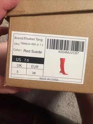 Elizabeth Tang cherry Red Over-the-Knee Stiletto Boot with Pointed Toe size 7.5 thumbnail 9