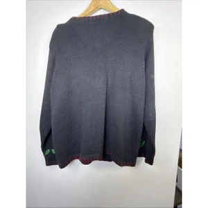 Victoria Harbour medium Embroidered Christmas Sweater Cardigan Sequin vintage thumbnail 7