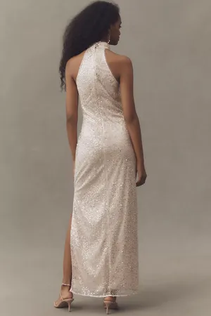 BHLDN High-Neck Slim sequin maxi dress thumbnail 2
