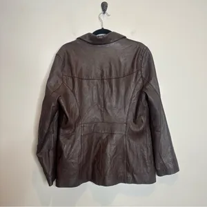 Vintage Y2K Wilson’s Leather Chocolate Brown Tailored Leather Jacket Size Large thumbnail 6