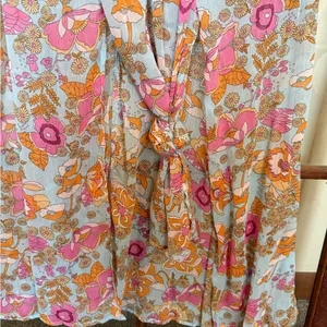 Dokotoo Women’s Pink & Orange Floral Strapless Maxi Dress Sundress – Size Medium thumbnail 3