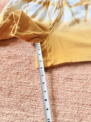 Disney Mickey Mouse Women’s XS Ombre Sweat Shorts Yellow White thumbnail 4