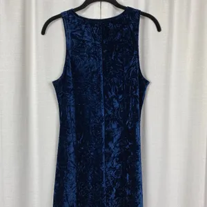 Natural Life Dark Blue Crushed Velvet Sleeveless Maxi Dress Sz.XS thumbnail 10