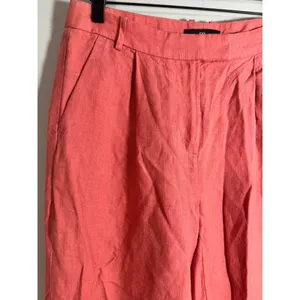 Banana Republic Lina Straight Linen Pant Coral High Rise‎ Relaxed 6 882876-04 thumbnail 3