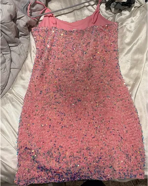 Pink Sequin Lucy in the Sky Dress thumbnail 2