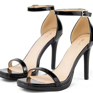 NWT Elisabet Tang‎ Black Strappy Slingback Stiletto Heels Sz 8.5 thumbnail 1
