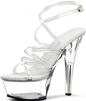 Ellie‎ Platform Clear Strap Heels thumbnail 1